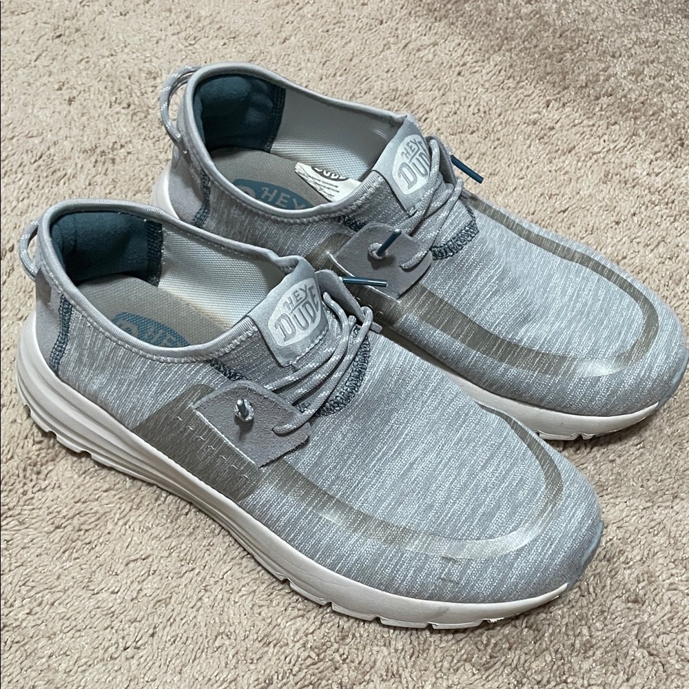 Hey Dude Men's Light Gray Boat Shoes